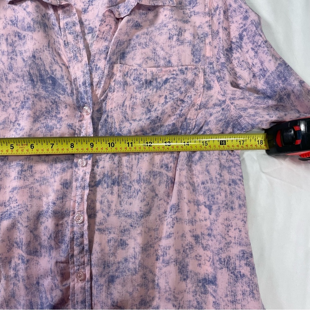 Soft Girl Tie Dye Button Down Blouse Pink Purple Boho Casual Top Small - Picture 6 of 10